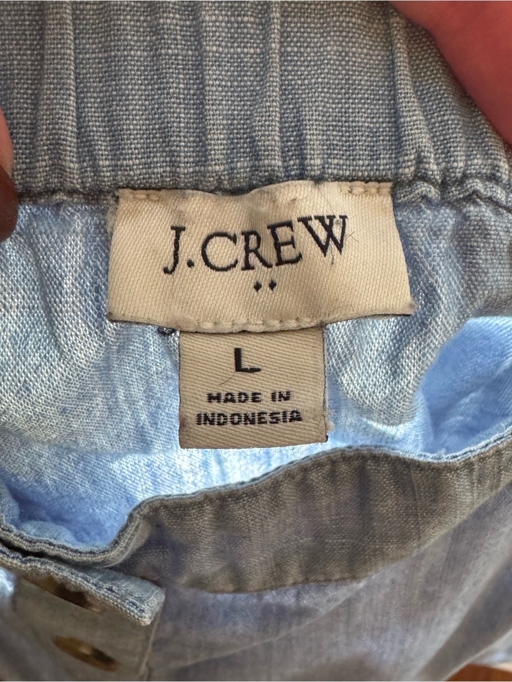 J. Crew Factory Light Blue Ruffle Strap Button-Front Tank - Picture 3 of 5